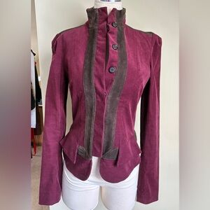 Diane Von Furstenberg Burgundy and Brown Blazer